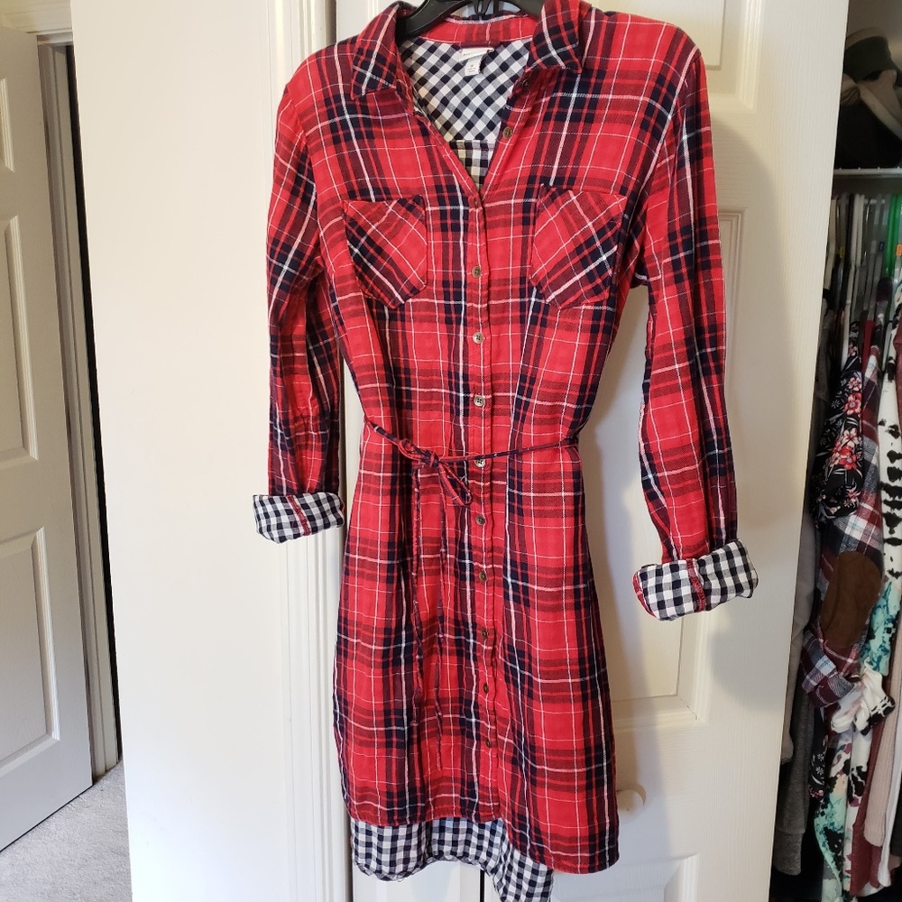 Plaid midi dress